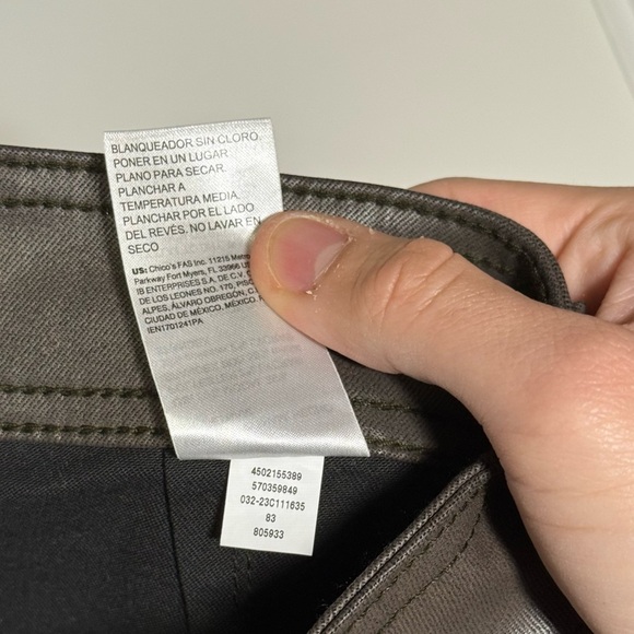 Chico's Coated Wide Leg Cropped Denim Jeans Mink Taupe Size 3 / 16 Brown - Picture 12 of 12